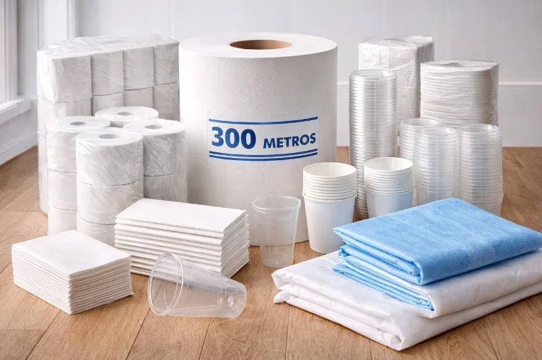 Papéis e materiais descartáveis