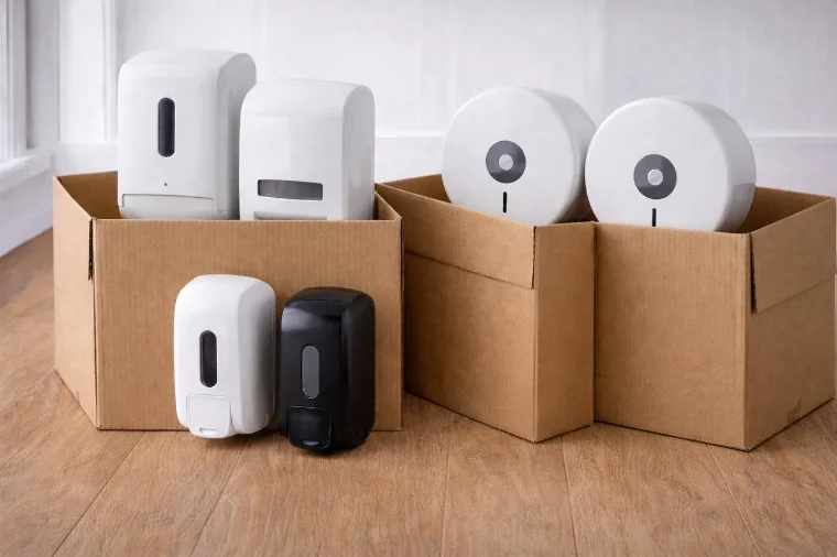 Dispensers de sabonete e papel